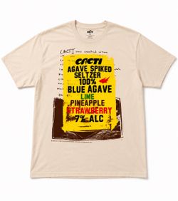 Travis Scott CACTI Agave Spiked Seltzer promotional t-shirt.