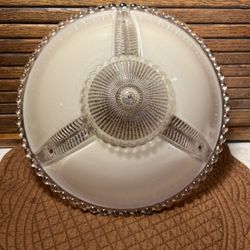 Vintage Glass Shade For (3 Chain Hung) Ceiling Light Fixture