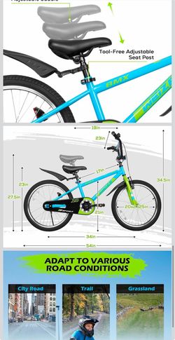 WEIZE Kids Bikes,Boy's Bike for Kids,BMX Style Bicycle for Boys Girls Ages 4-12 Years Old,Kids Bicycle with Adjustable Seat,Training Wheels,Front and 