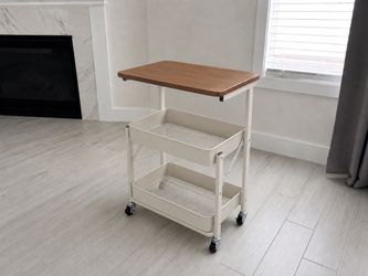 Brand new Rolling Storage Cart with Wood Top