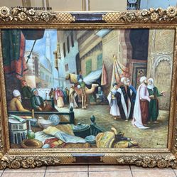 Antique Middle Eastern Painting - 56x44