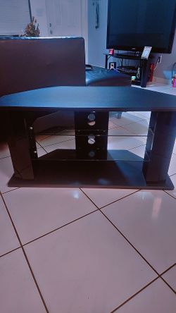Modern black Wood and glass media console
