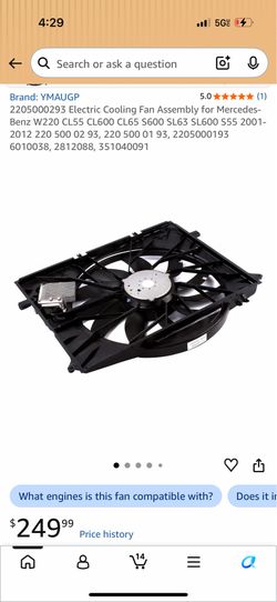 Mercedes-Benz Electric Cooling Fan Assembly (contact info removed)