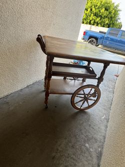 Vintage Butler Drop Leaf Tea Bar Serving Cart/Trolley - Design Table