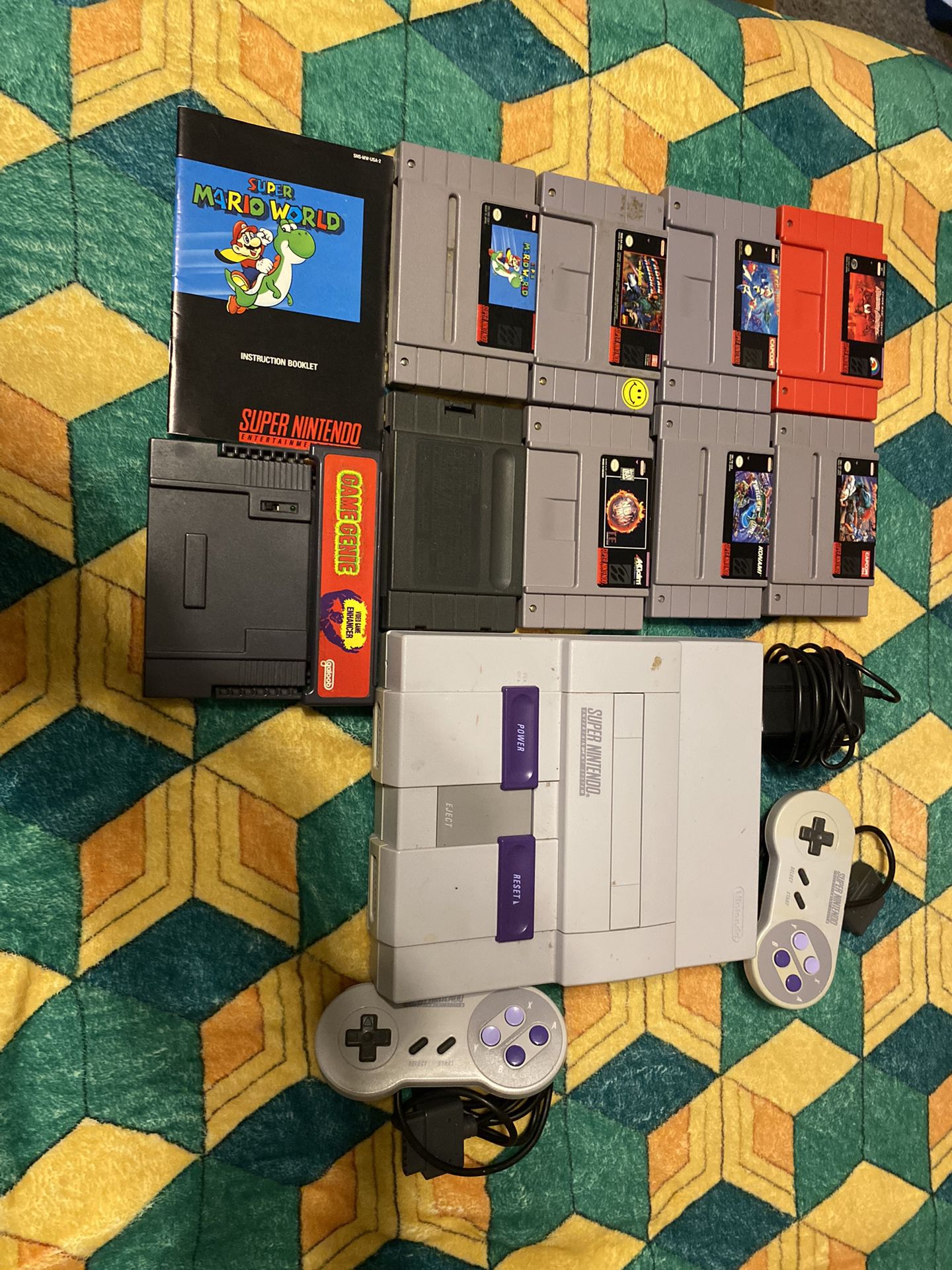 Super Nintendo SNES Console And Game Bundle 