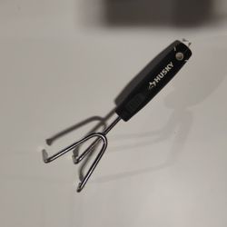 Husky 6.2 in. Double Injection Grip Handle 3-Tine Stainless Steel Cultivator