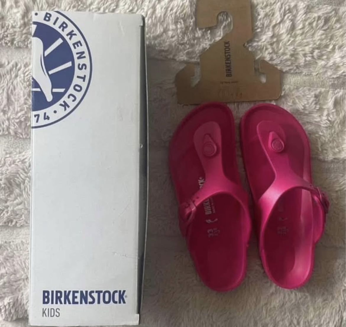 Birkenstock Gizeh Eva Sandal - Kids' Beetroot Purple Eva, 33  UK 1   US 2.0