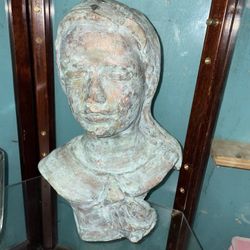 Antique Patina Bronze Bust Sculpture
