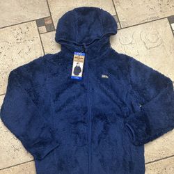 NWT Eddie Bauer boys full zip hooded plush Jacket Size L 14/16