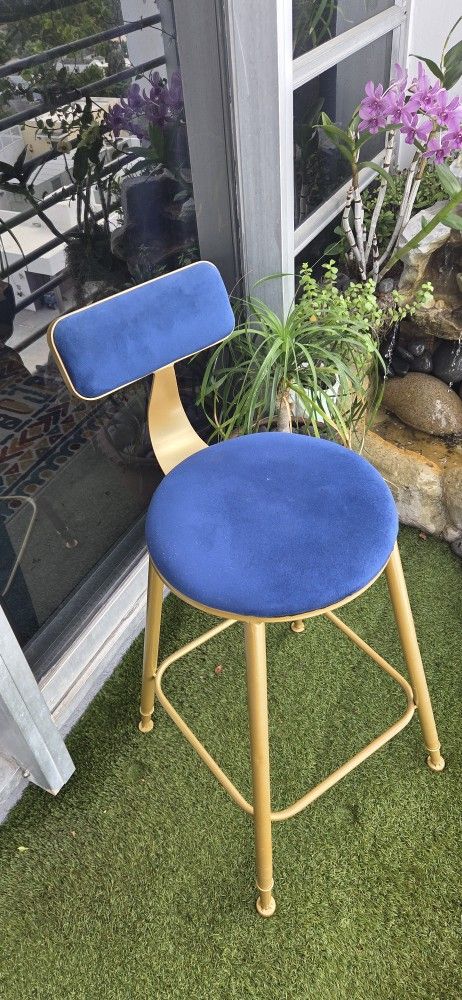 Blue Velvet Bar Stools