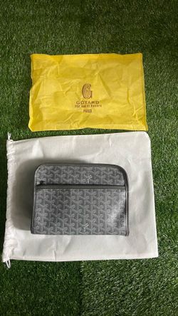 Goyard Gray and White Chevron Toiletry Pouch