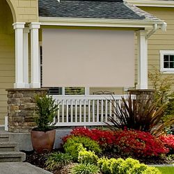 Keystone Cordless Outdoor Sun Shade With Protective Valance Coquina 10' x 8'