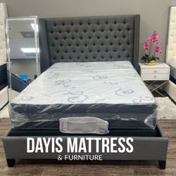 Bed Frame Queen 🔴 Cama Nueva 🔴 Additional Mattress Price 