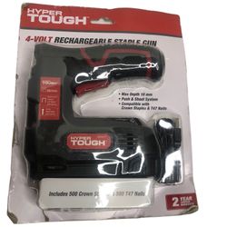 New 4 Volt Rechargeable Staple Gun by Hyper Tough