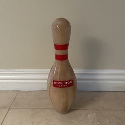 NEW! Rare BOWLMOR LANES Solid Wood Bowling Pin Regulation 15'h