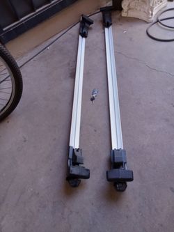 APEX UNIVERSAL SIDE RAIL MOUNTED ALUMINUM  ROOF CROSS BARS HAVE KEYS