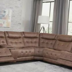 6-Piece Dual-Power Reclining Sectional - New in Boxes