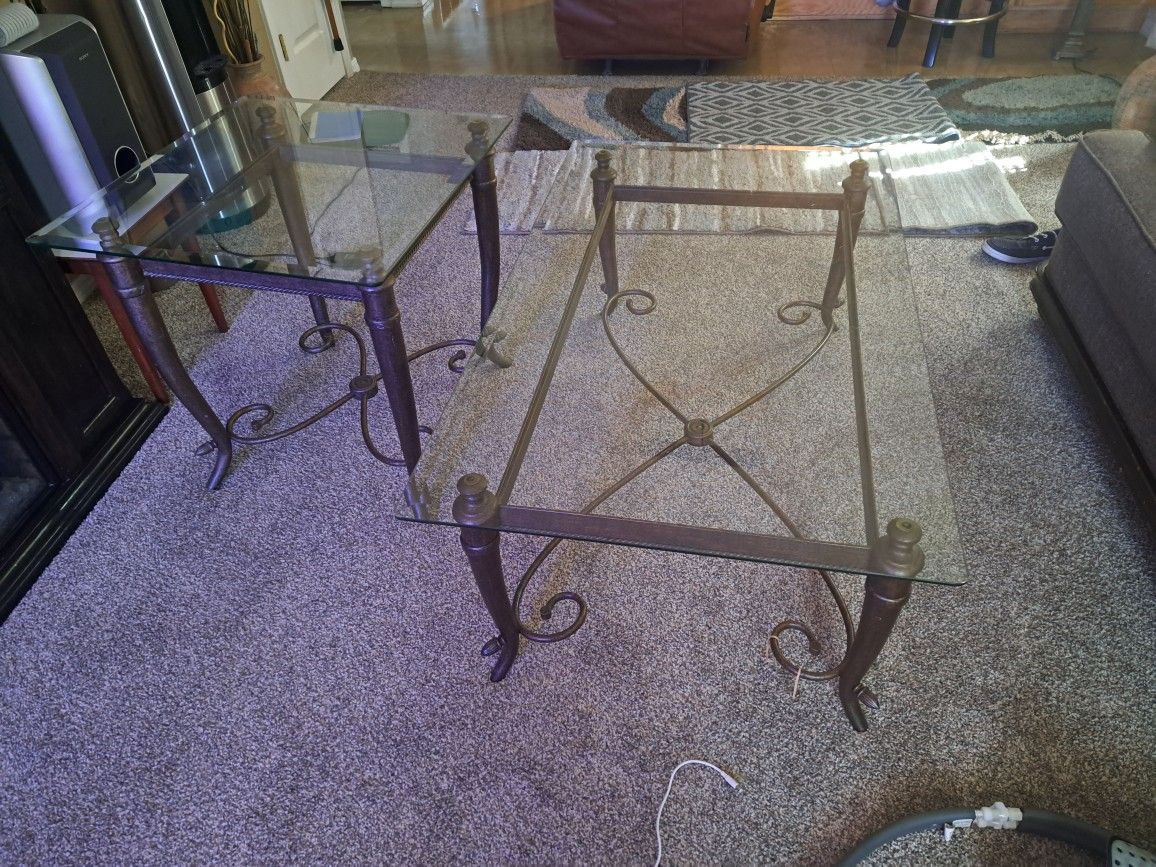 Glass end and coffee table