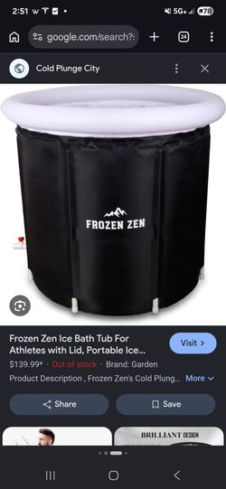 Frozen Zen portable ice Bath Tub New