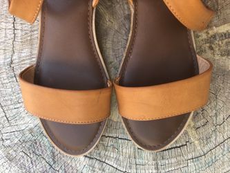 Soft Brown Leather Sandals, Size 9.5