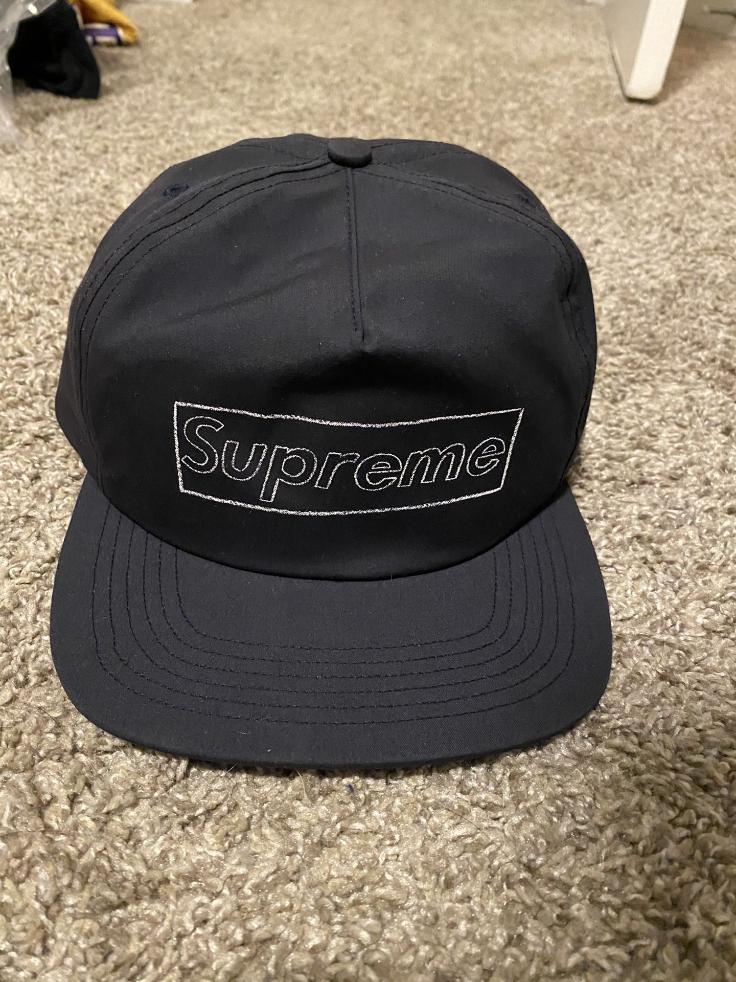 Supreme Kaws Chalk Hat Navy Blue Brand New