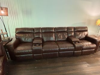 electric movie theater couch leather