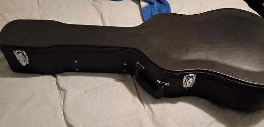 Leather hard case for acoustic guitar