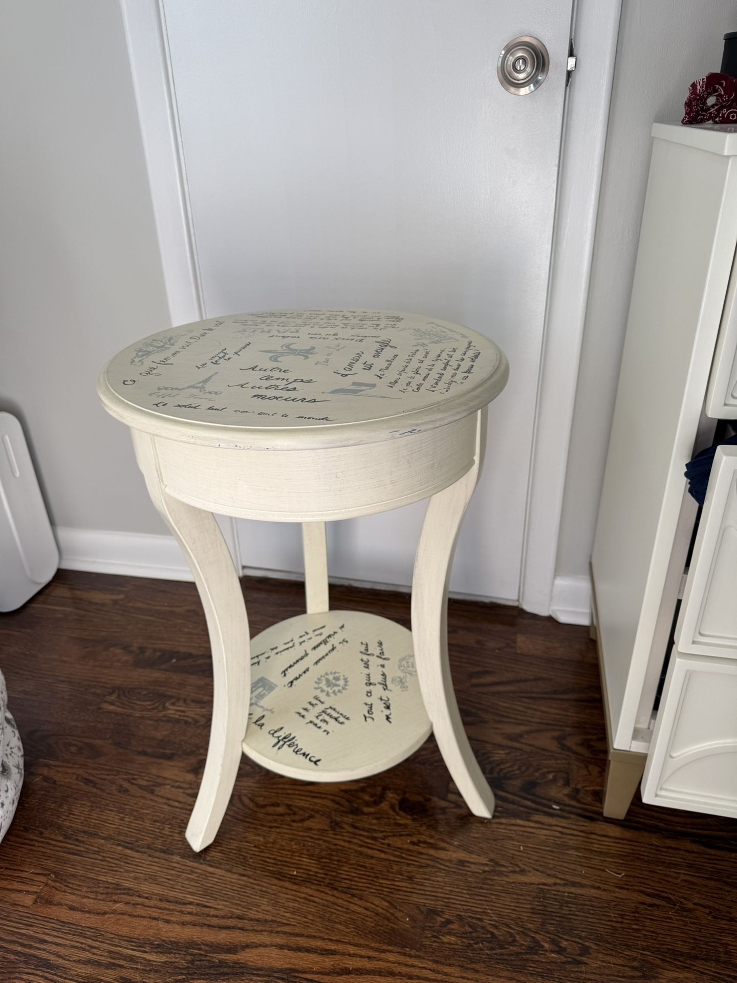 Large Tall Side Table, Wood, Roomy, Shelf At Bottom