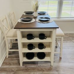 Dining Table with 2 Chairs and 2 Stools