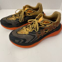 Hoka Tecton X2 Men’s Size 8.5 Carbon Trail Running Athletic Shoes; Black Flame & Orange