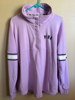 Women’s Purple Victoria's Secret PINK Quarter Snap Pullover Sweatshirt Size Large