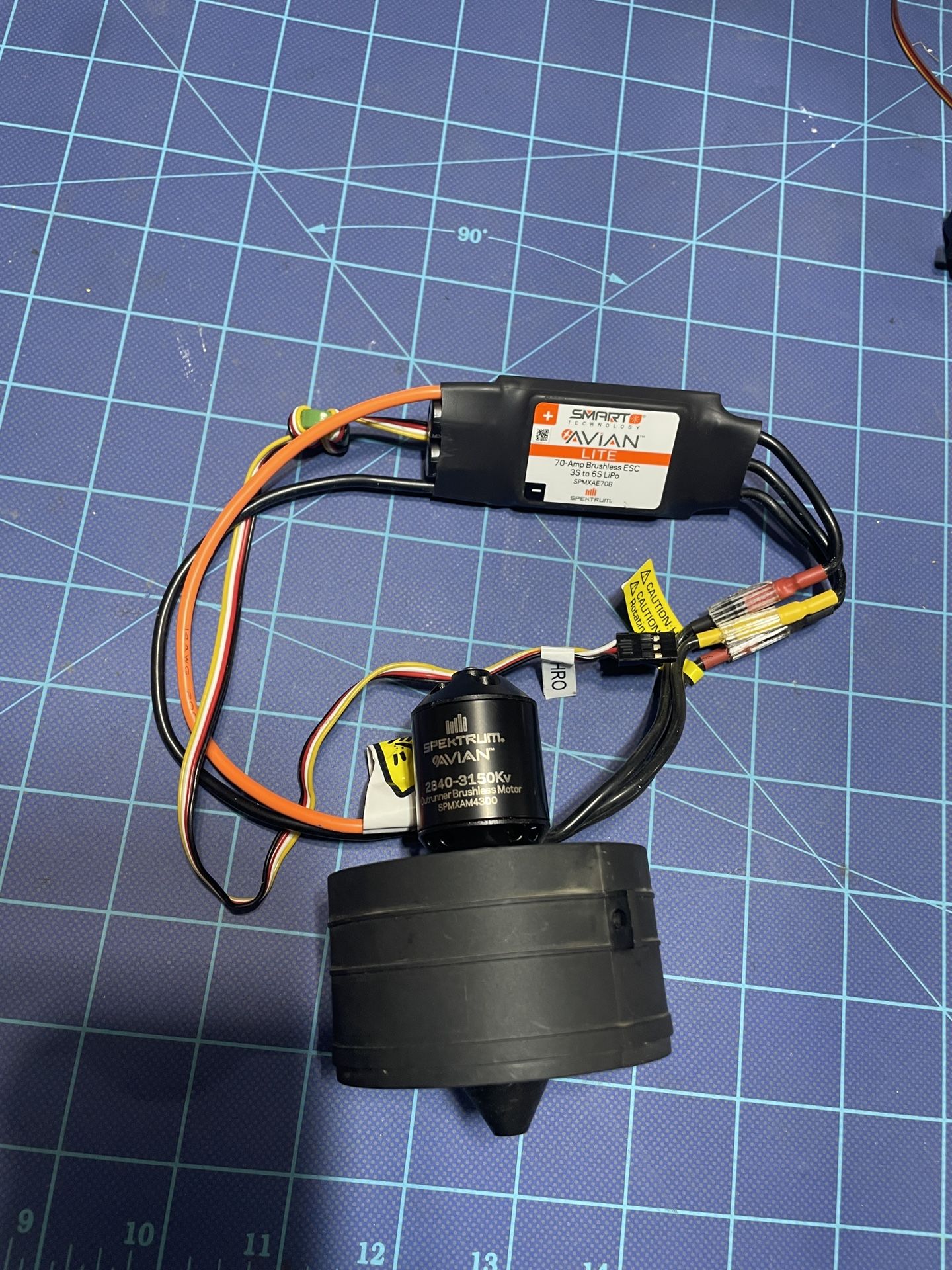 Avian 70-Amp Smart Lite Brushless ESC, 3S-6S: IC3 & Spektrum Avian 2(contact info removed)kv brushless motor