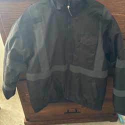 Black Reflective Rain Jacket 