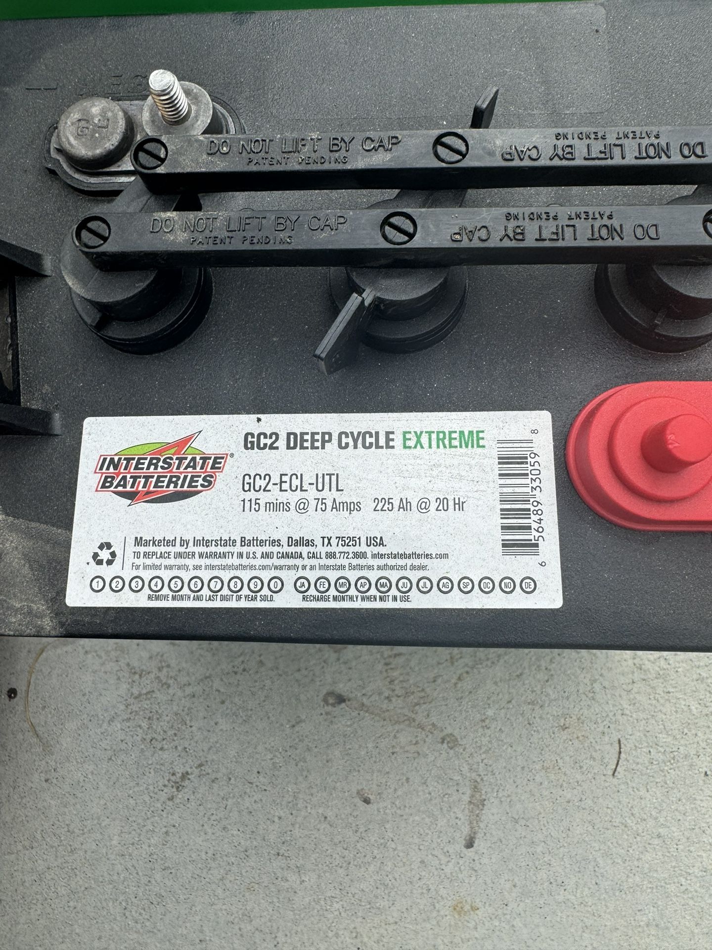 Interstate 6v Golf Cart/ Scissor Lift Battery