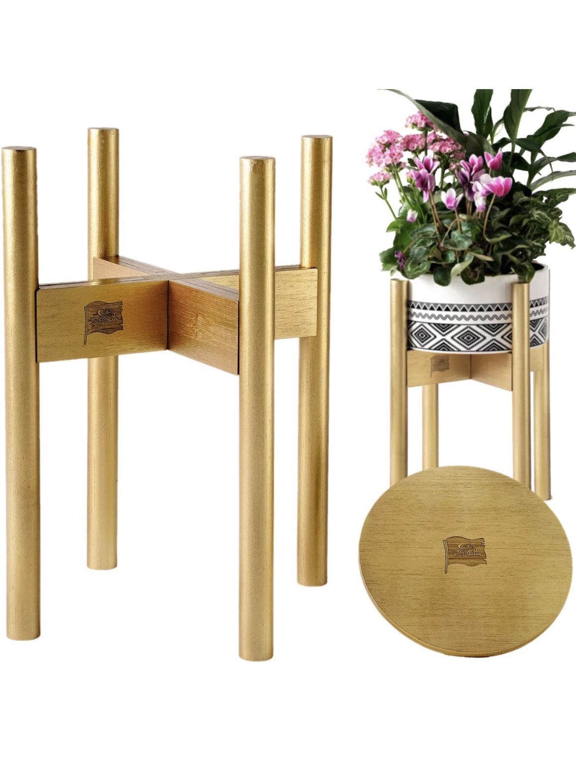 Gold Plant Stand Adjustable 
