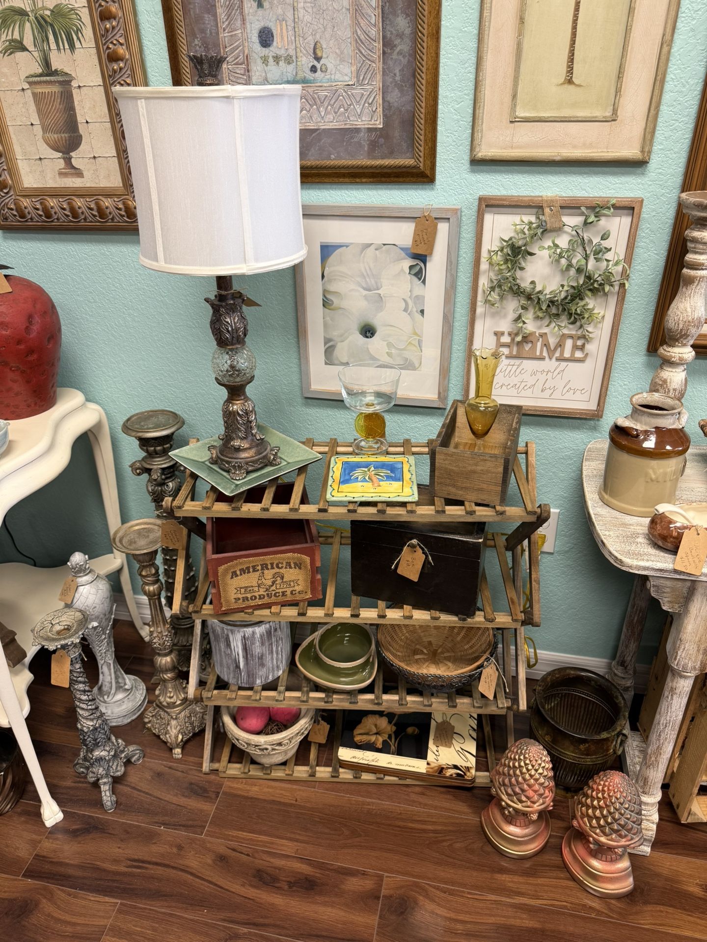 Beautiful Wooden Foldable Shelf or Plant Stand Rustic Farmhouse Coastal Shabby Chic