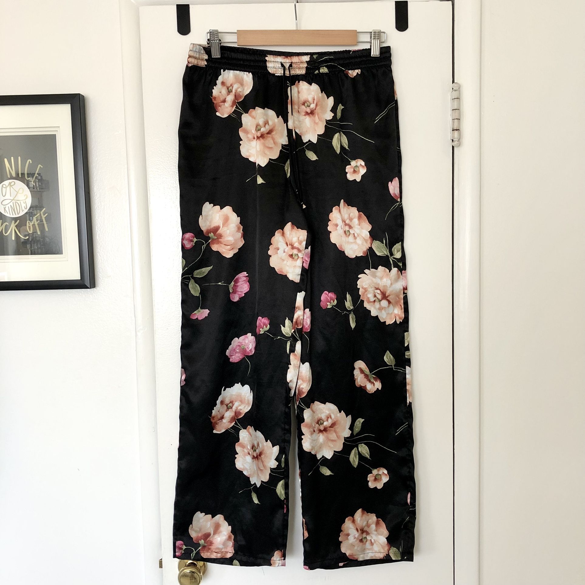 Floral Satin Pajama Pants 