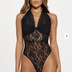 Lace Halter Top Bodysuit