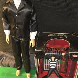 Elvis Presley Barbie Doll Vintage Mattel and Illuminated Elvis Jailhouse Rock Musical Ornament Collectible