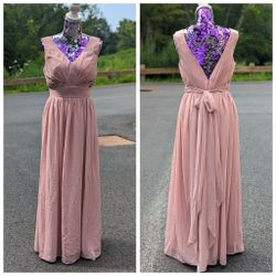 VNaix Dusty Rose A-Line Bridesmaid Formal Chiffon Gown