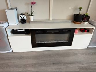 TV Console with electrci firepit