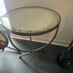 Antique Glass Side Table 