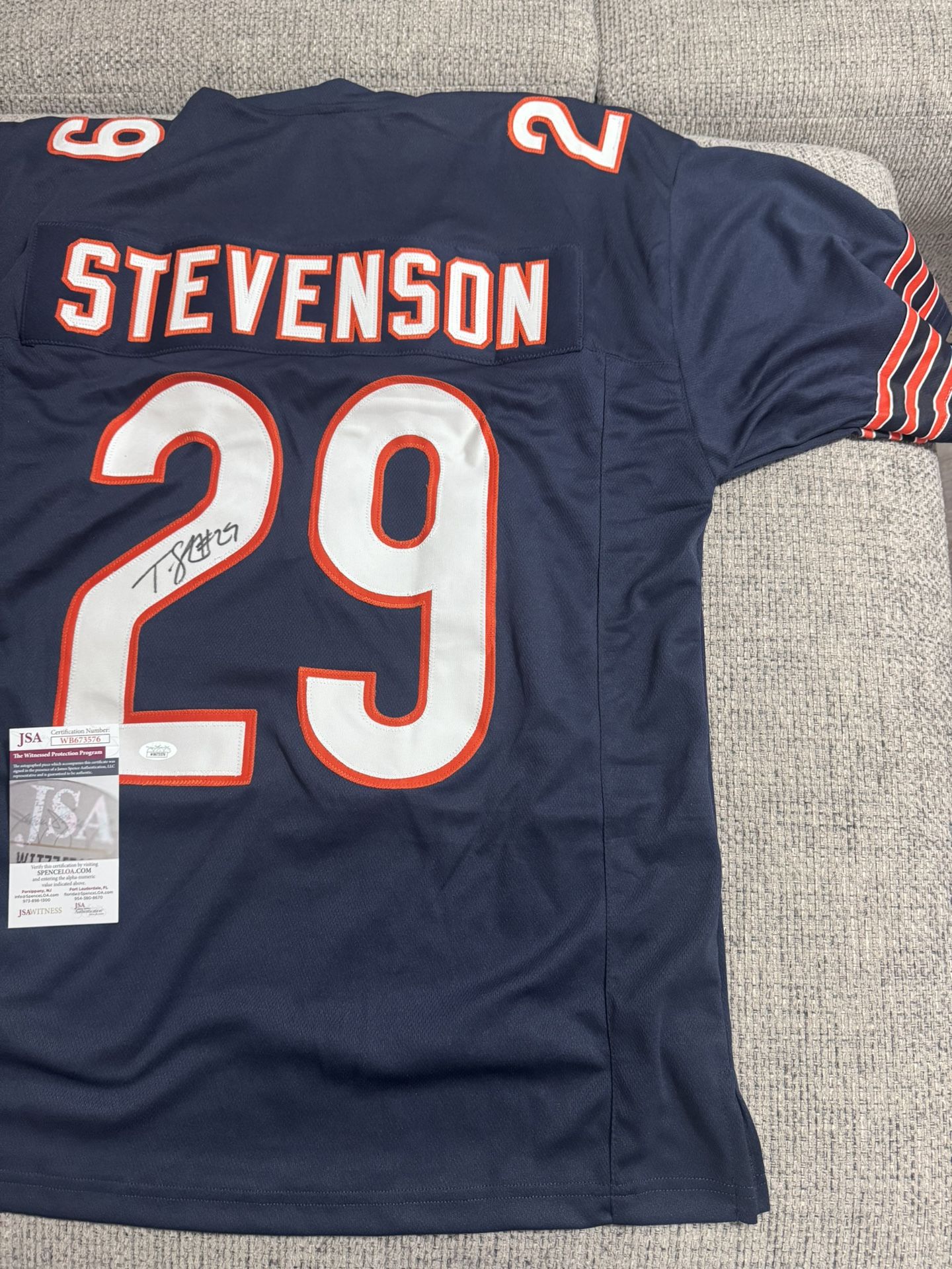 Tyrique Stevenson Signed Autograph Custom Jersey - JSA Coa - Chicago Bears