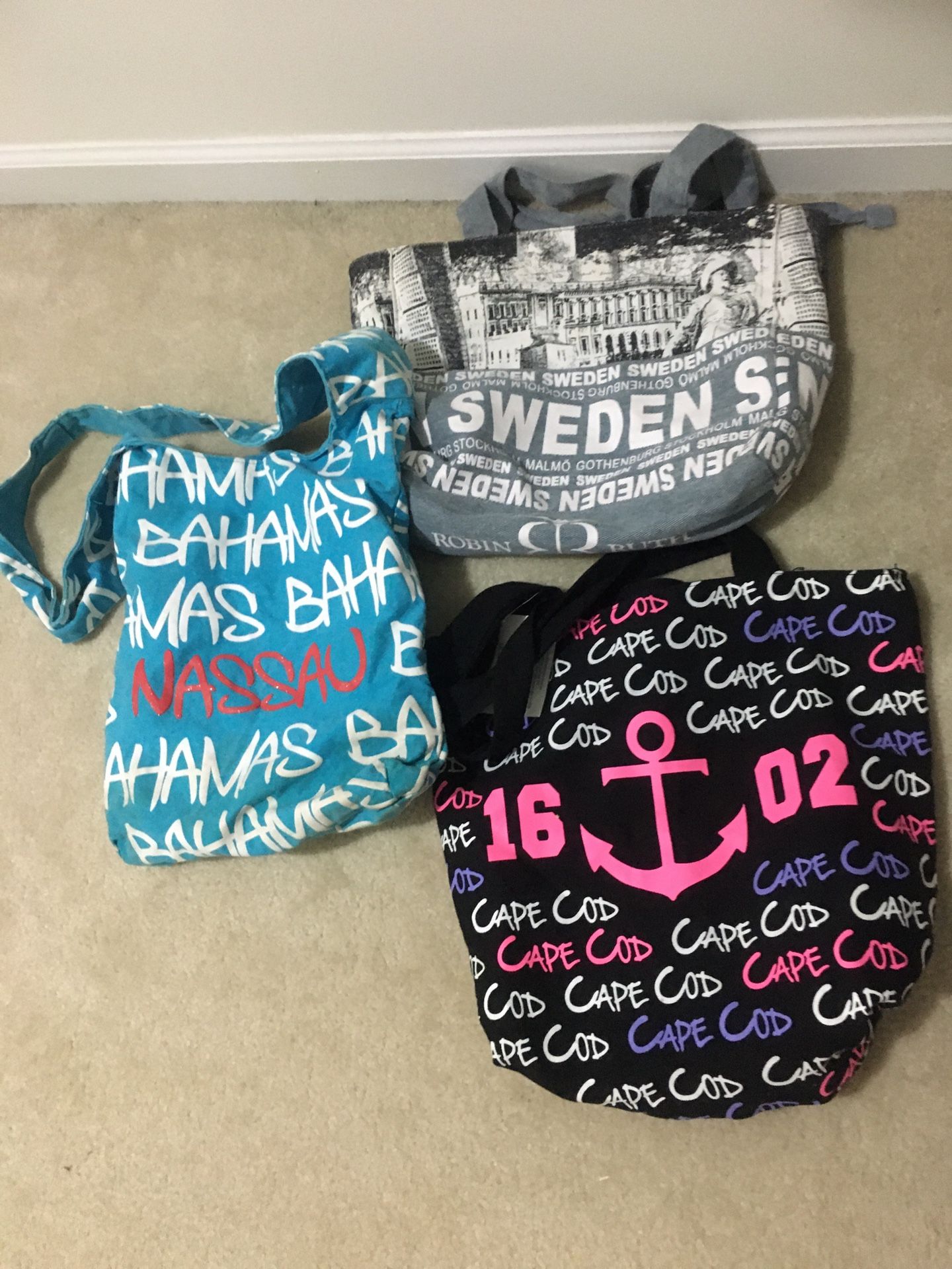 New Tote Bags. Bought In Those Countries