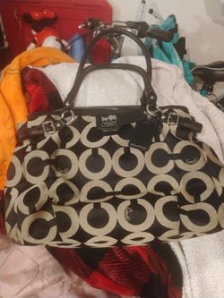 Coach Signature Op Art Satchel Handbag
