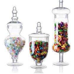 Diamond star set of 3 Glass apothecary  jars