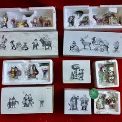 Lot NEW Dept 56 Village NORTH POLE SANTA CLAUS REINDEER CARRIAGE‼️ See HUGE COLLECTION Of VINTAGE Christmas  FIGURINE BUILDING ‼️ Price Is FIRM ‼️