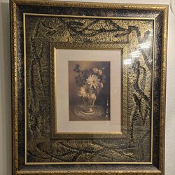 Ornate Gold Framed Floral Art (Set of 2)