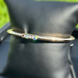 Pascal Lacroix 14k yellow gold 0.3CTW Natural Diamond bangle bracelet 6.75”