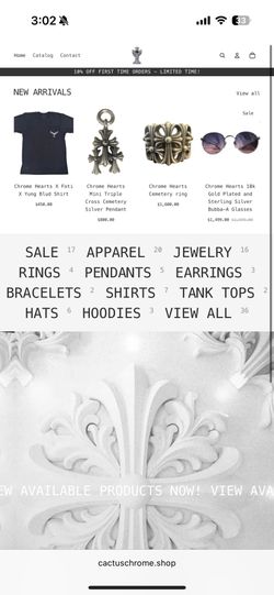 Authentic Chrome Hearts Beanie, Hat, Jewelry and clothing  